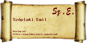 Széplaki Emil névjegykártya
